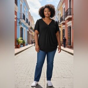 Just My Size Women’s Plus Size V-Neck T-Shirt Size - 4X JMS